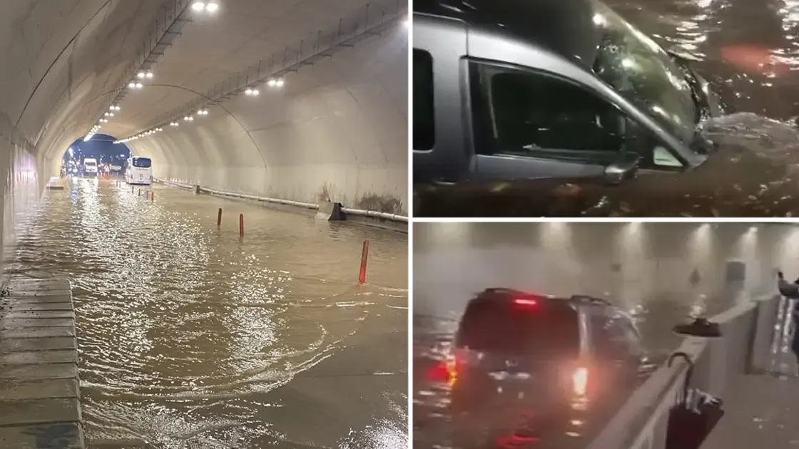Kuvvetli sağanak yine İstanbul'u vurdu. Yollar göle döndü, baba ile kız son anda kurtarıldı