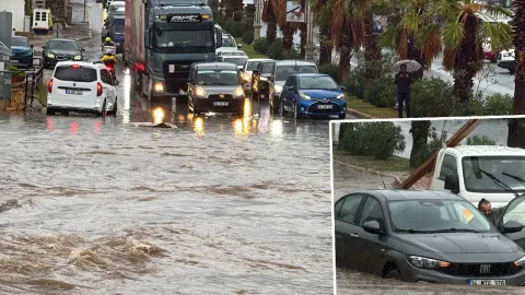 Muğla'yı sağanak vurdu: Bodrum ve Marmaris'te yollar göle döndü