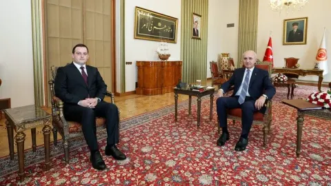 TBMM Başkanı Kurtulmuş, Kuzey Makedonya Devlet Bakanı Zeynula'yı kabul etti